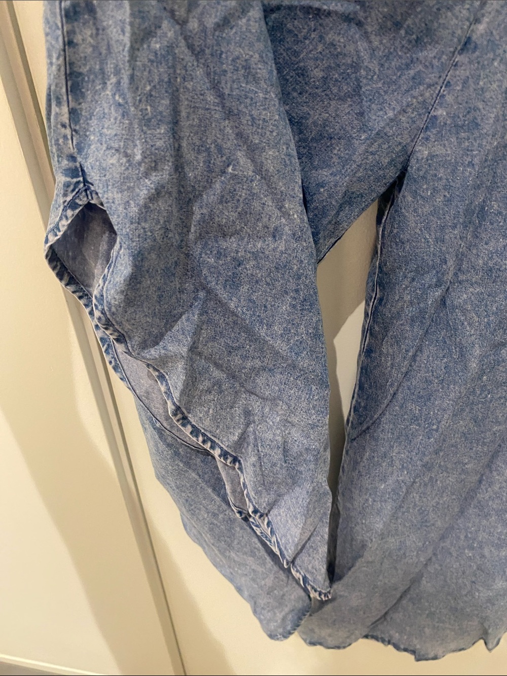 EUC Zenana Wide Leg Spaghetti Strap V Neck Jumpsuit Romper One piece Blue Size M - Picture 12 of 12